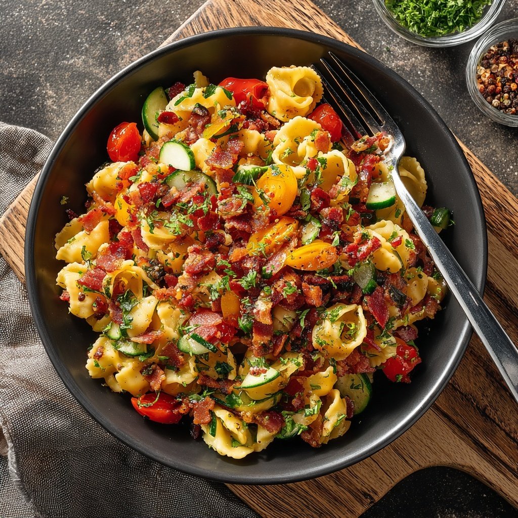 Taco-Pasta-Salat mit geräuchertem Speck