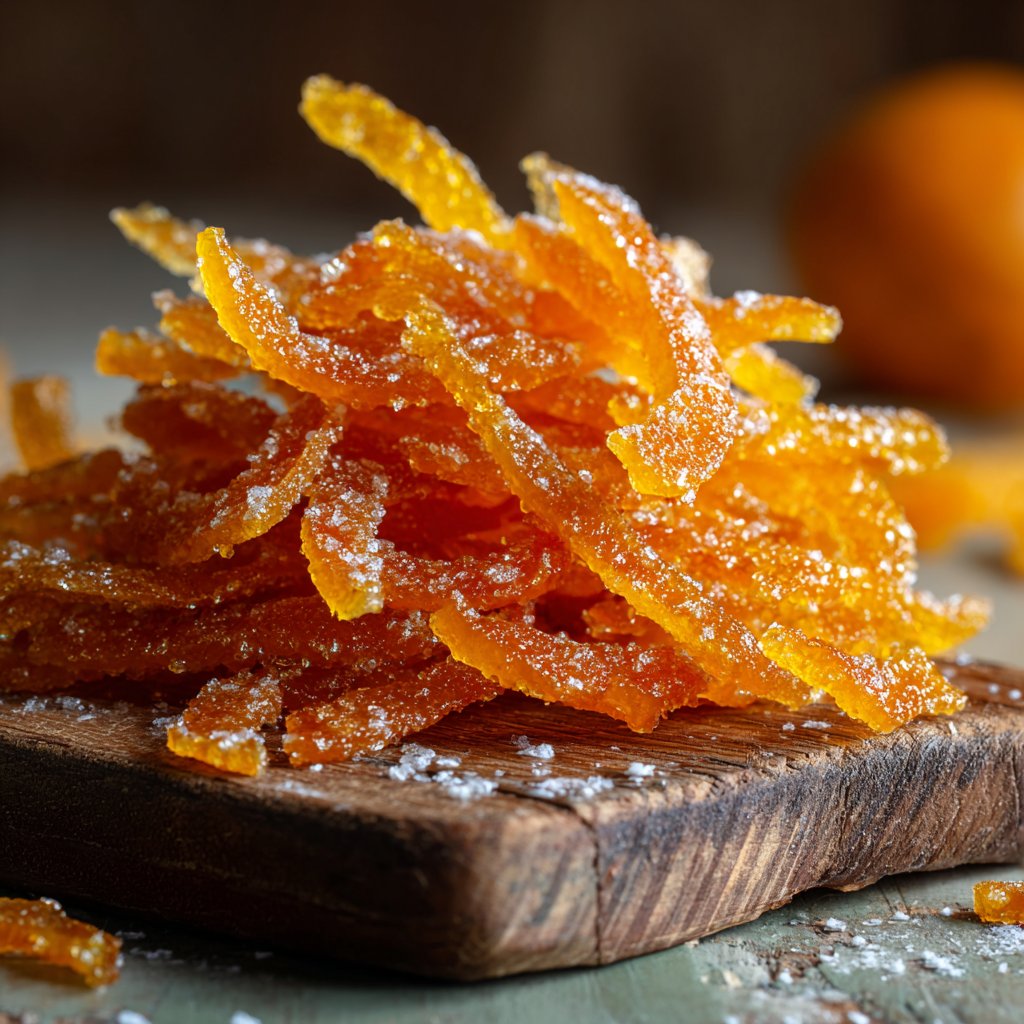 Zucker-Süße Orangenschalen