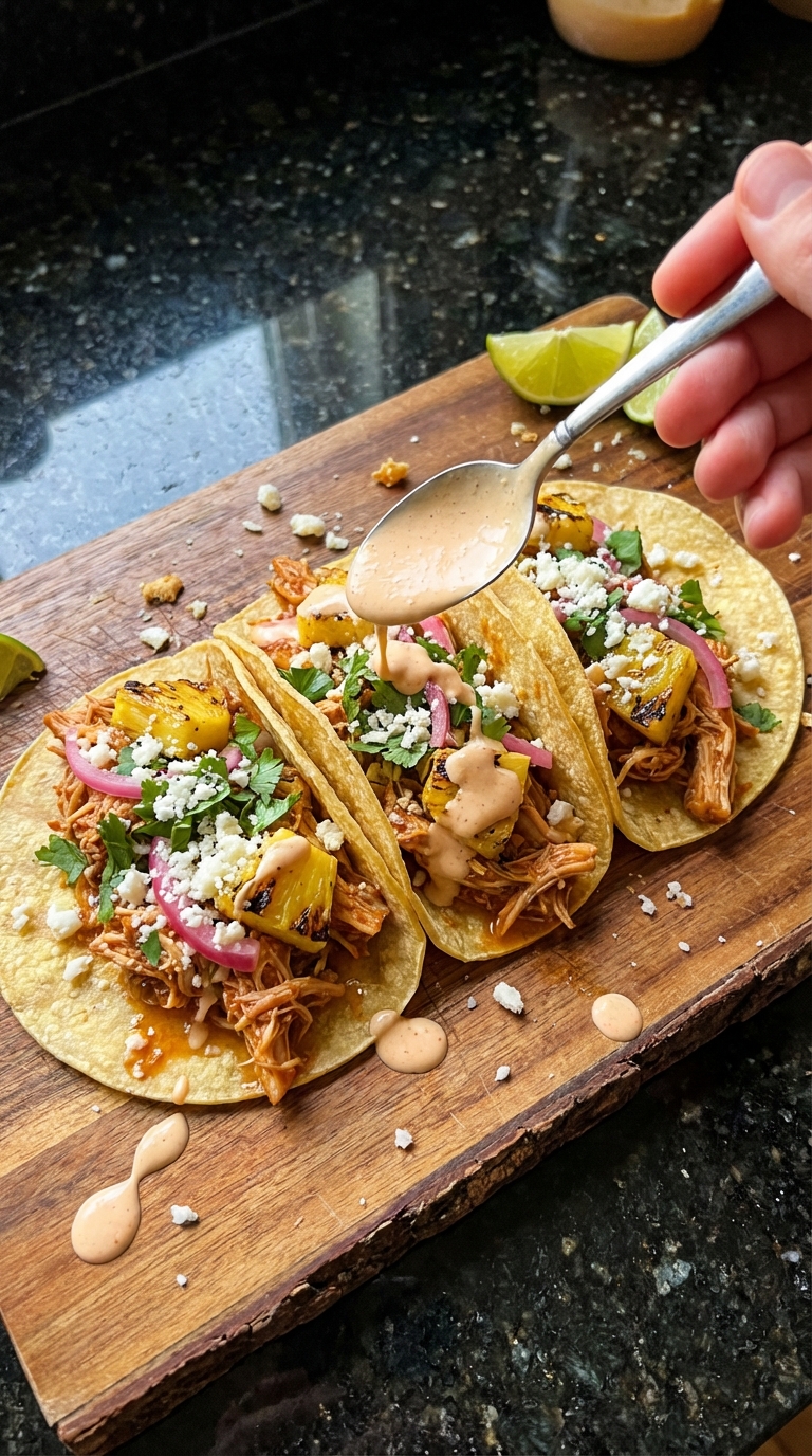 Ananas Hähnchen Tacos