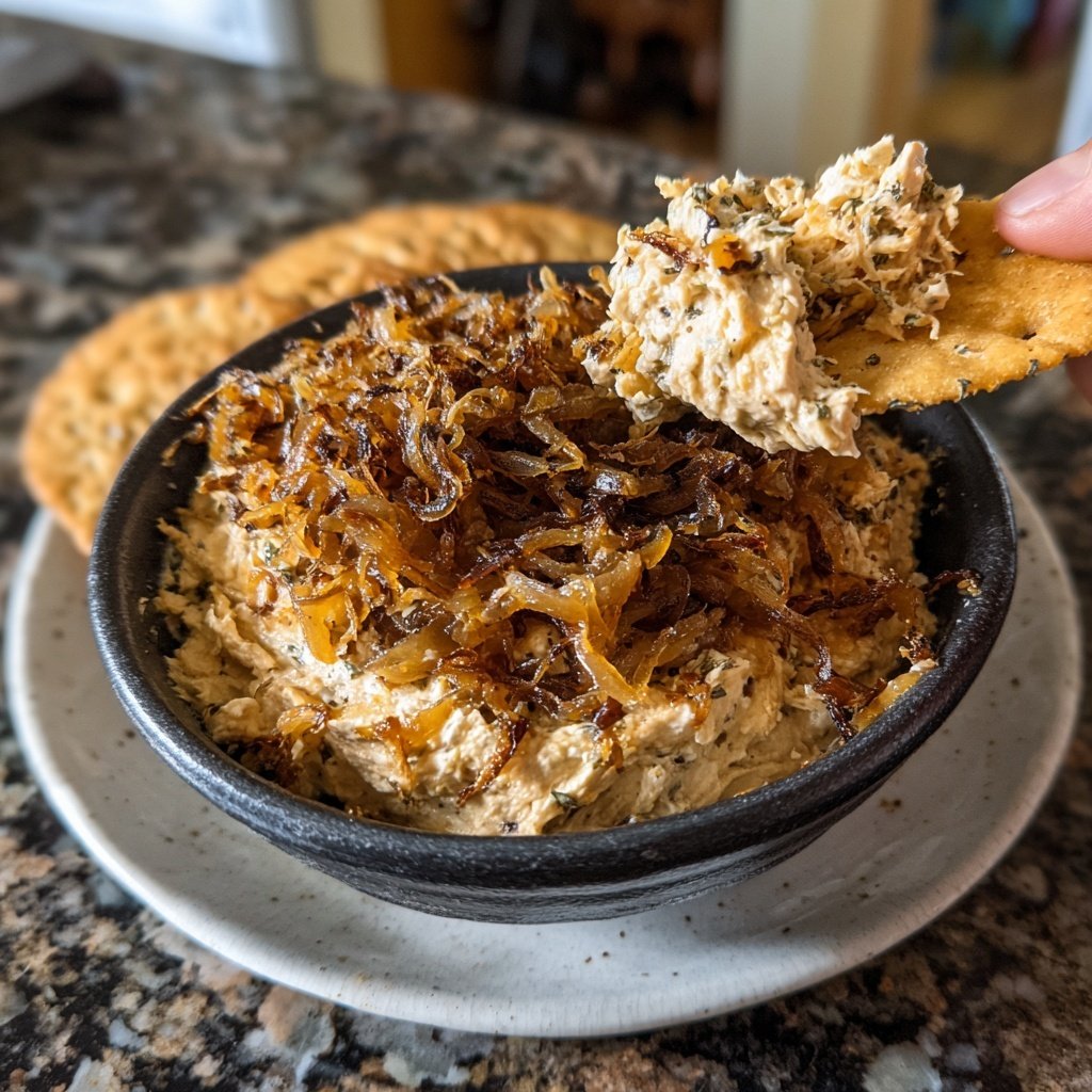 Karamellisierte Zwiebel Dip Frischkäse