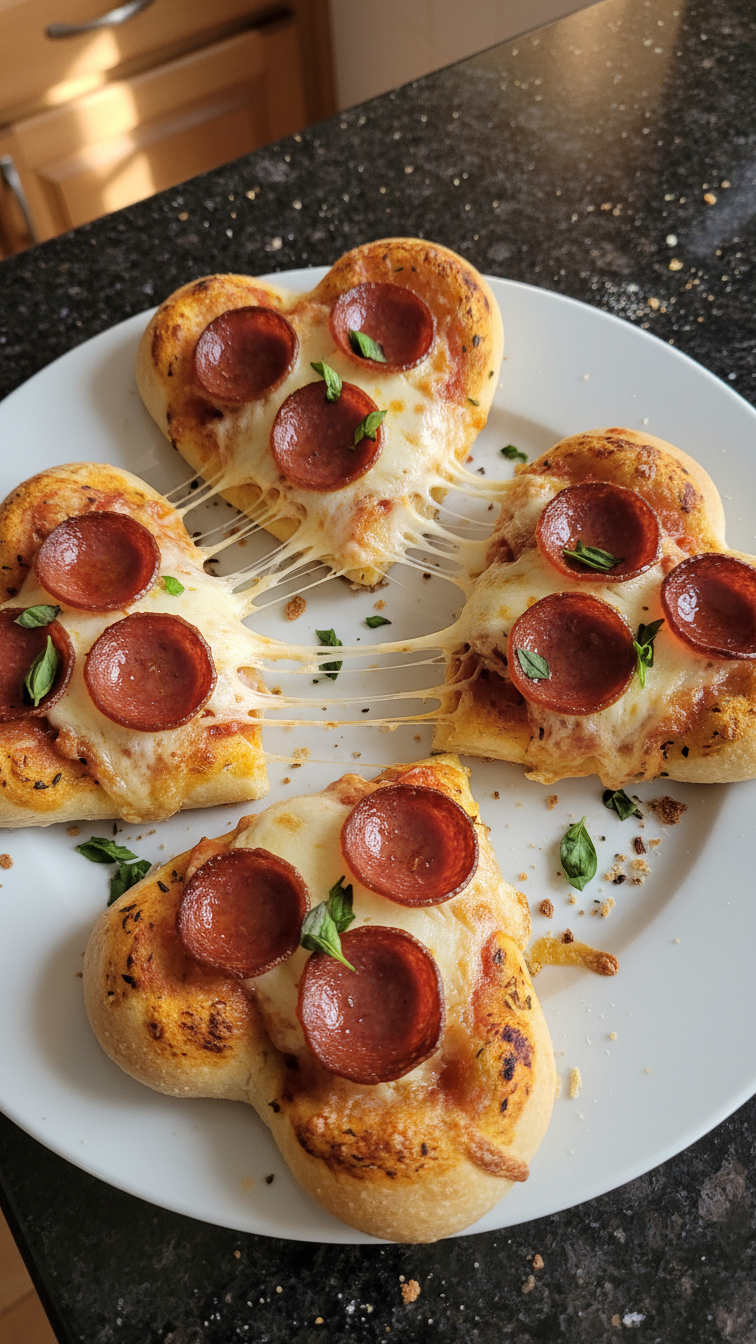 Herzhafte Herzförmige Mini Pizzas