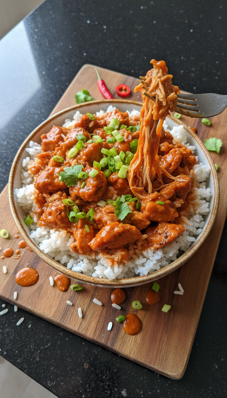 Herzhafte Buffalo Hähnchen Reis Bowl​
