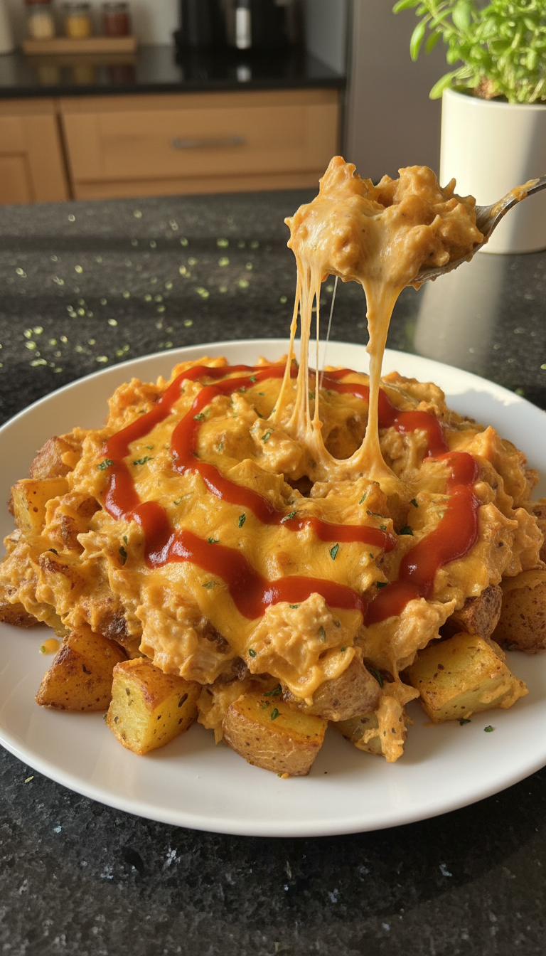 Buffalo Hähnchen Dip Kartoffeln​