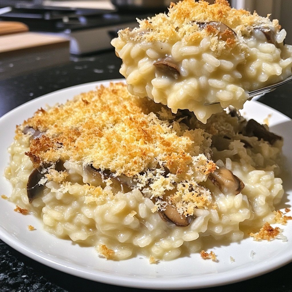 Ofenrisotto mit Pilzen und Parmesan