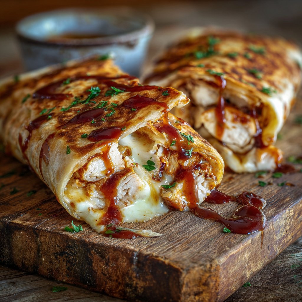 BBQ Air Fryer Chicken Mozzarella Wrap