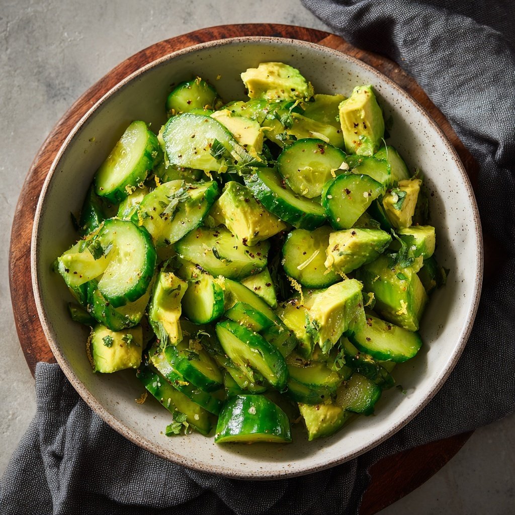 Leichter Gurken- und Avocadosalat