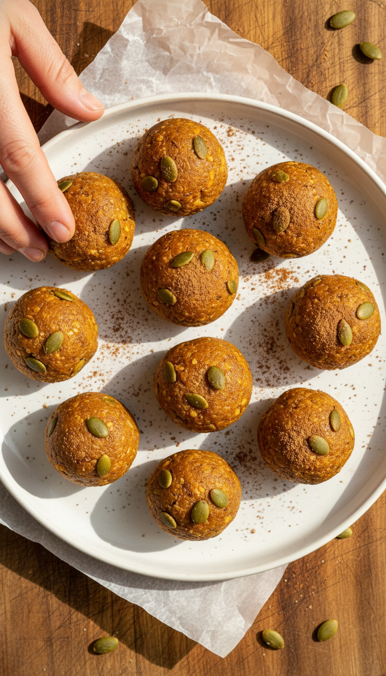 Süße Kürbis Energiebällchen