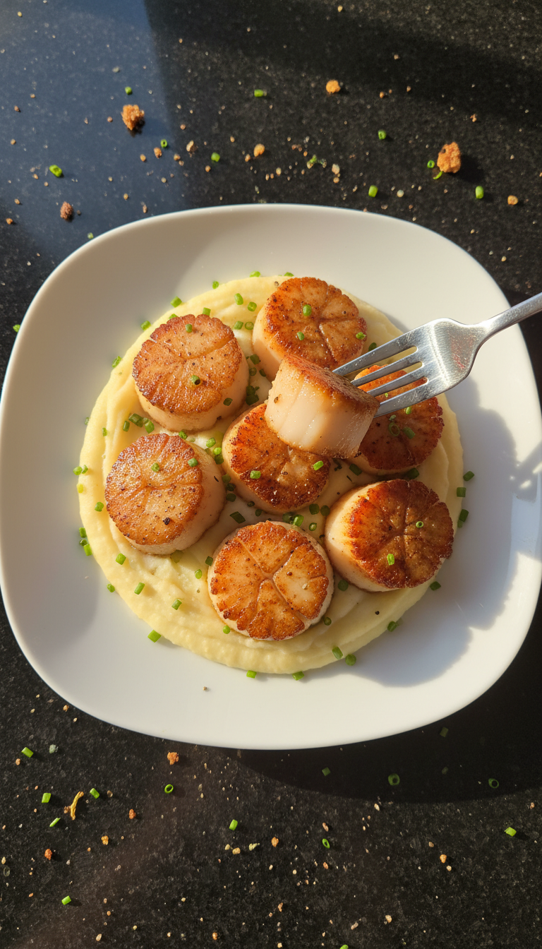 Gourmet Gebratene Jakobsmuscheln mit Püree​