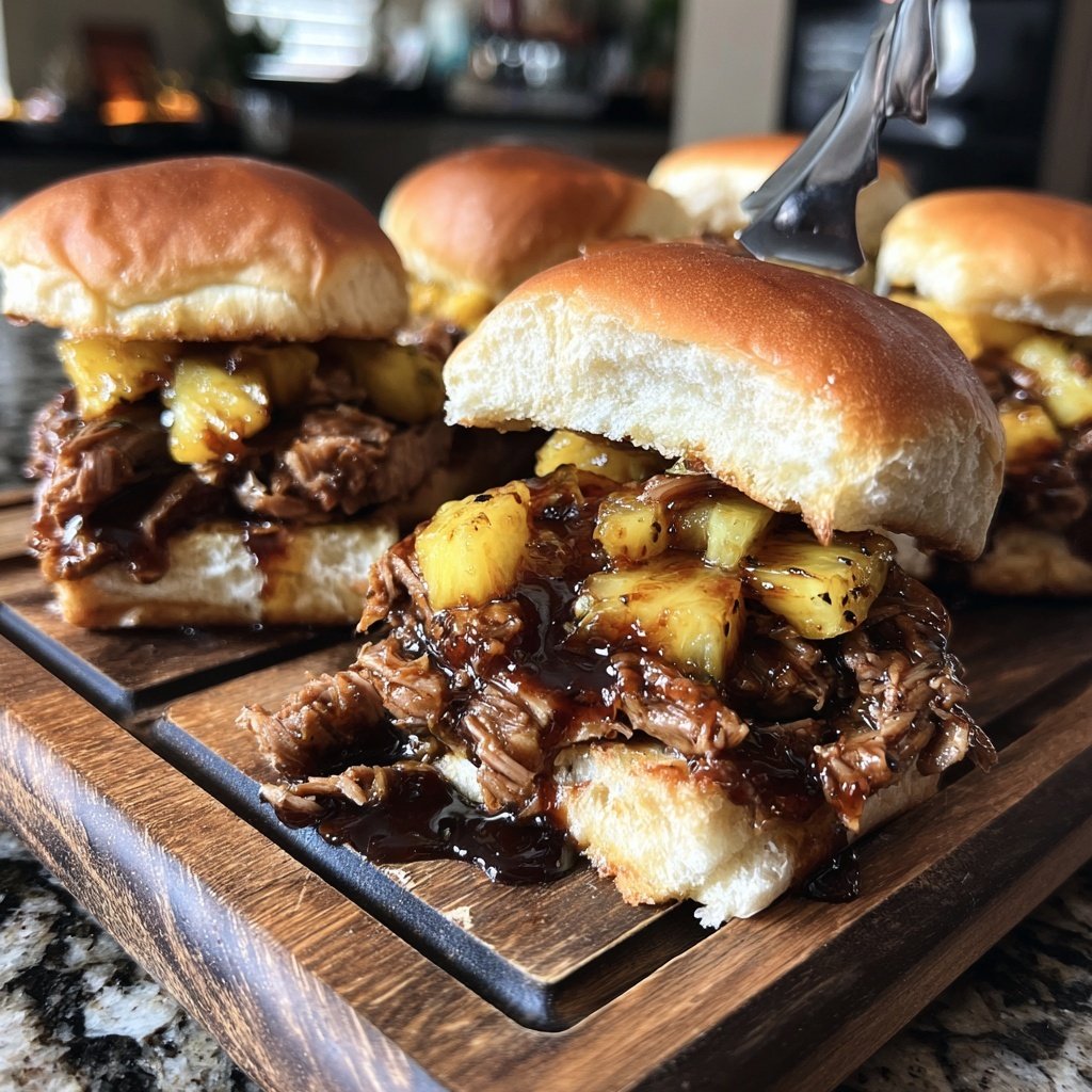 Hawaiianische Sliders mit Ananas