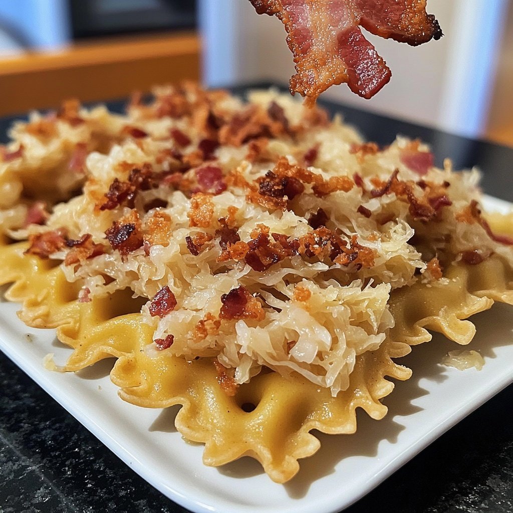Schupfnudeln mit Sauerkraut und Speck