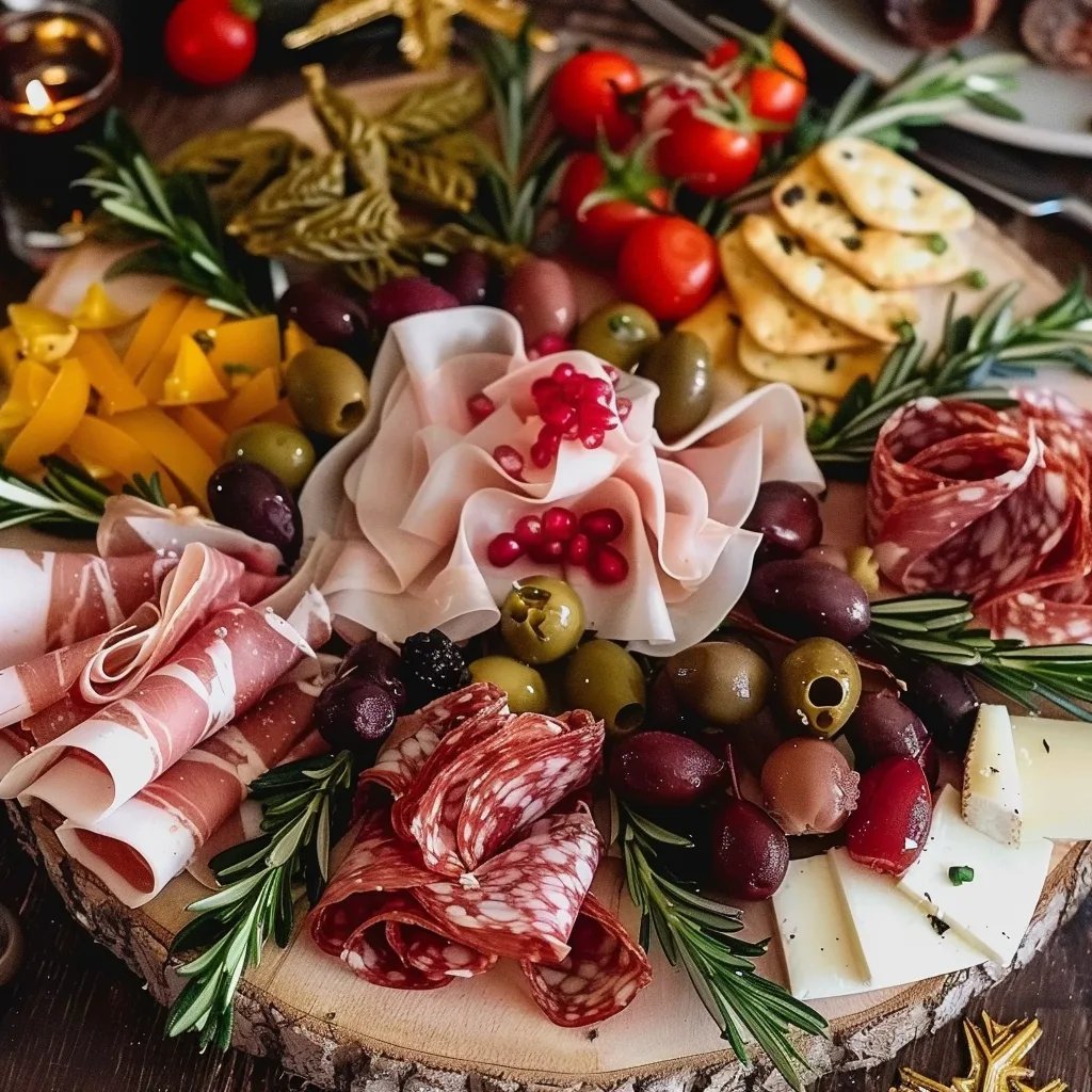 Weihnachtlicher Antipasti Kranz
