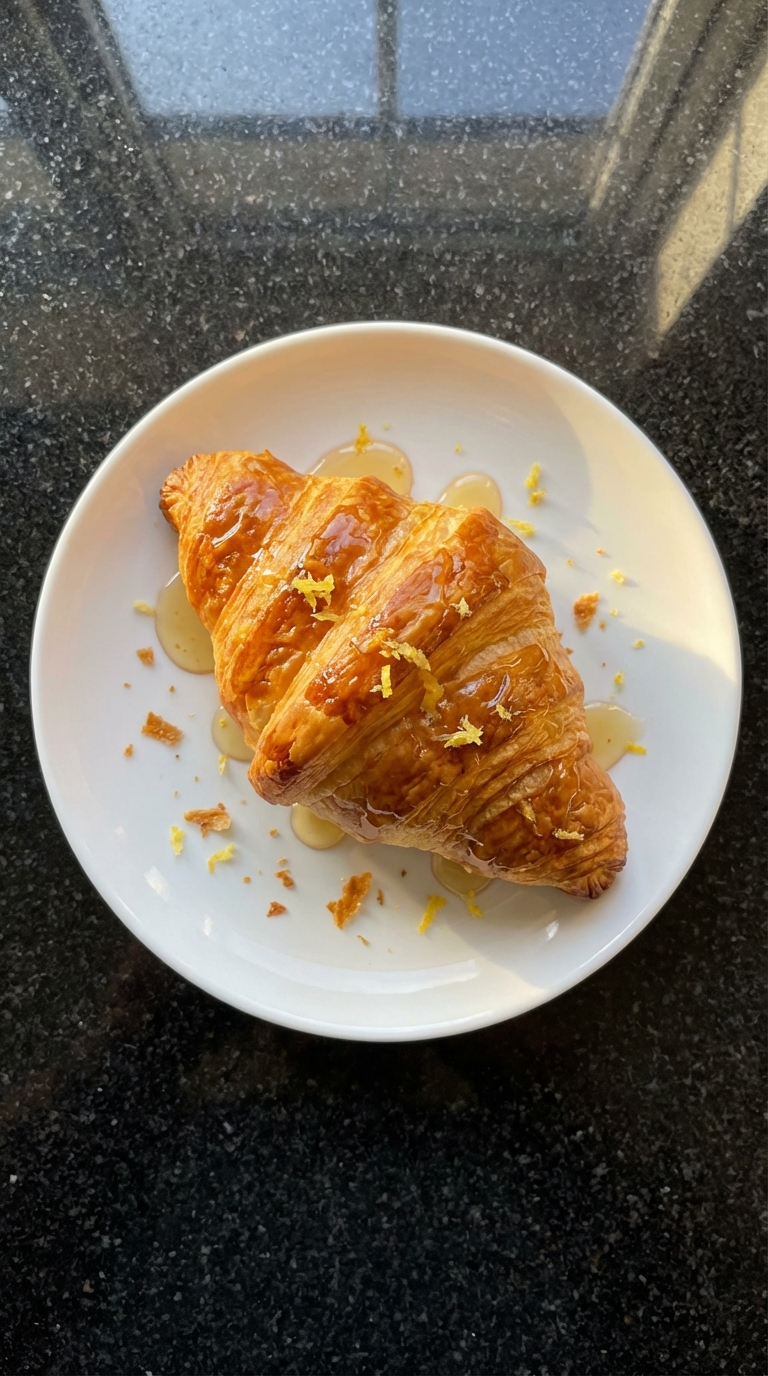 Knuspriges Croissant mit Zitronen Honig​