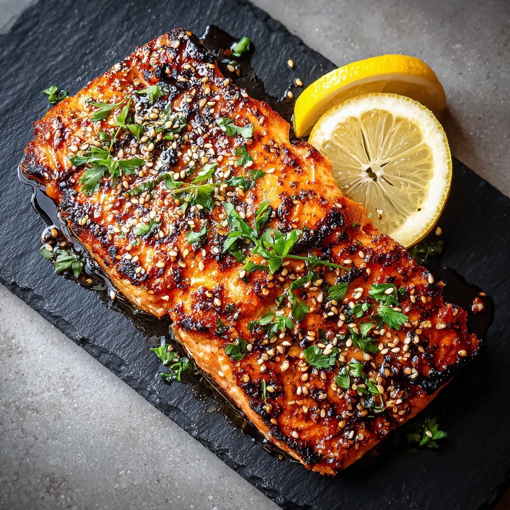 Gegrillter Lachs mit Sesam
