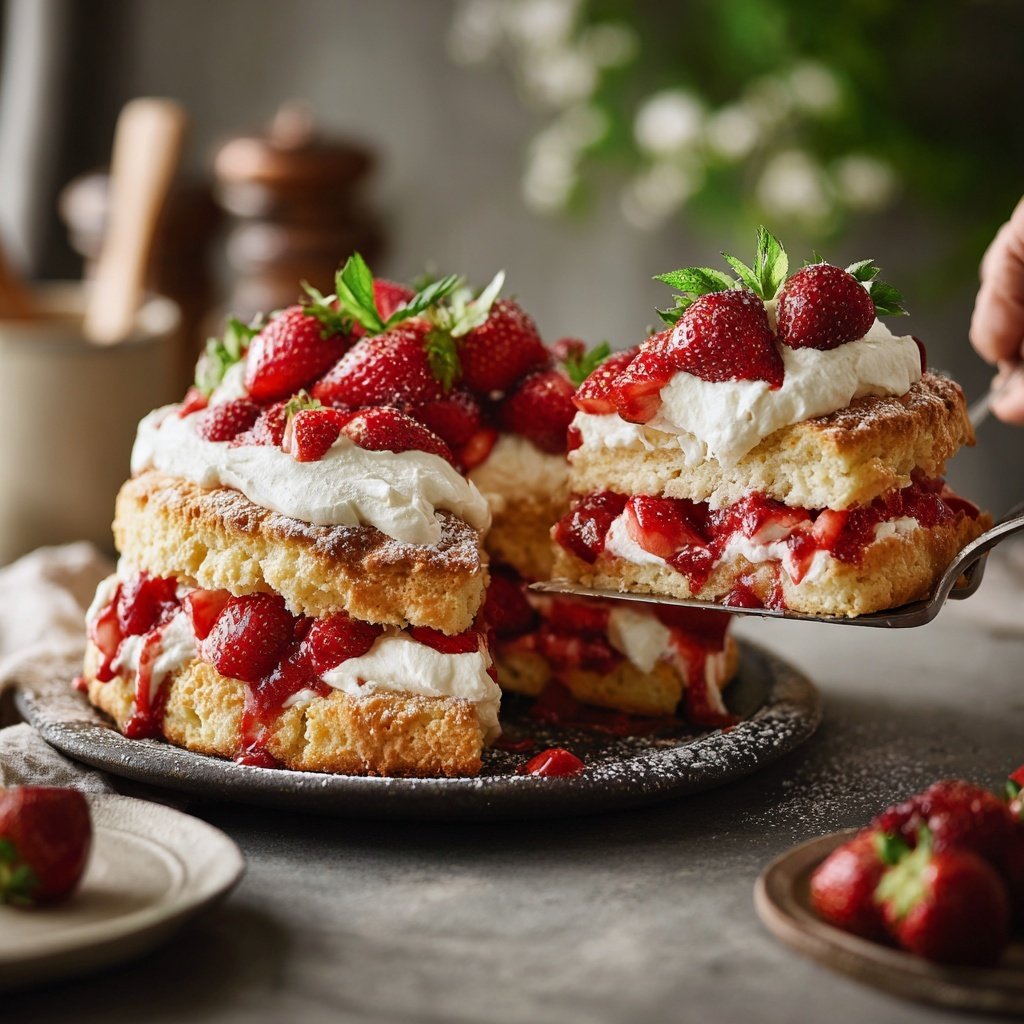 Erdbeer-Basilikum-Infused Shortcake