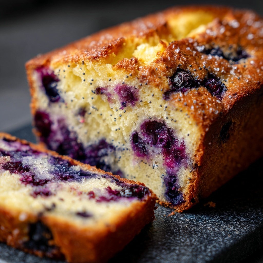 Blaubeeren Zitrone Sauerteig mit Mohnkörnern