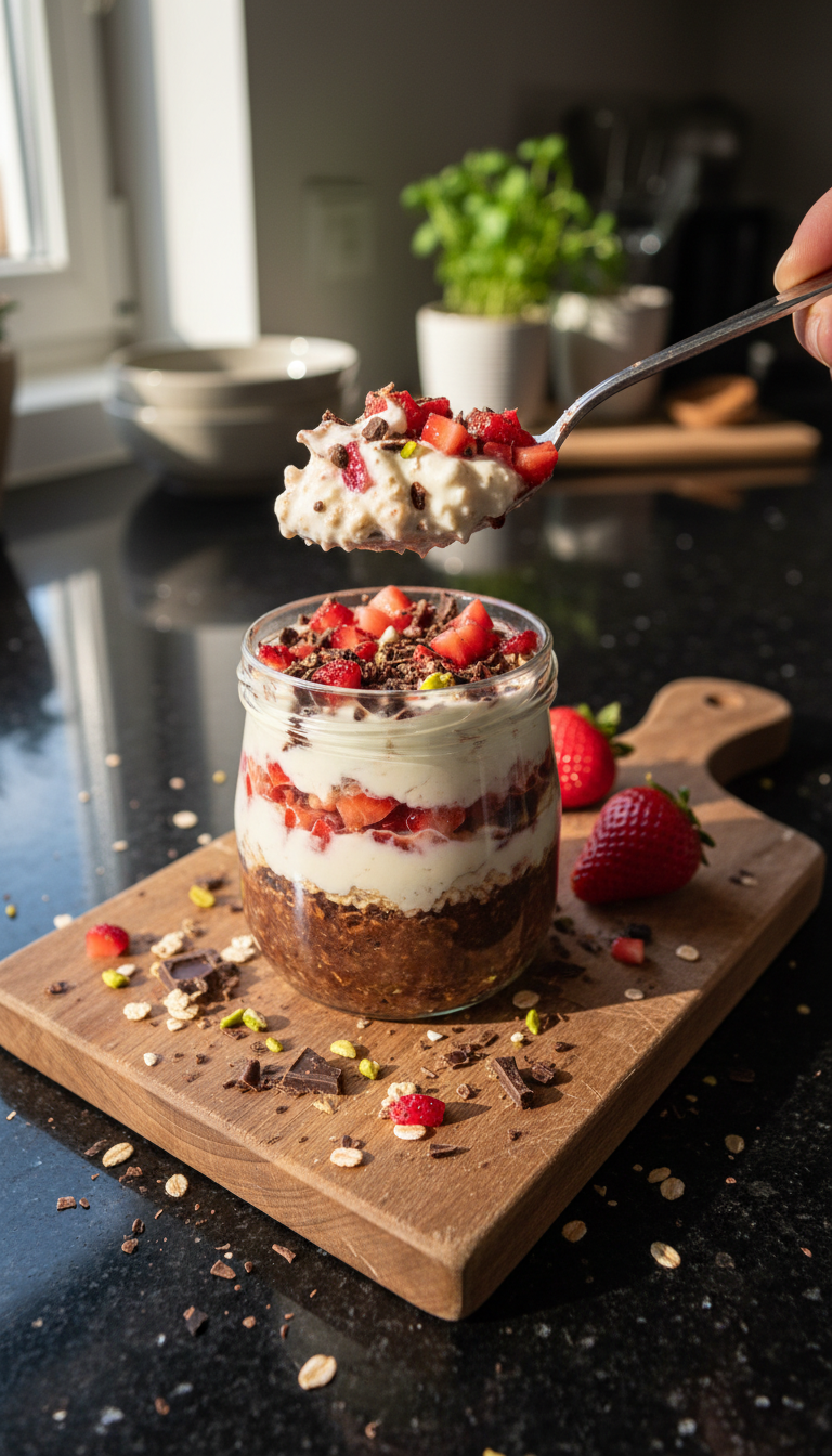 Overnight Schoko Erdbeer Oats​