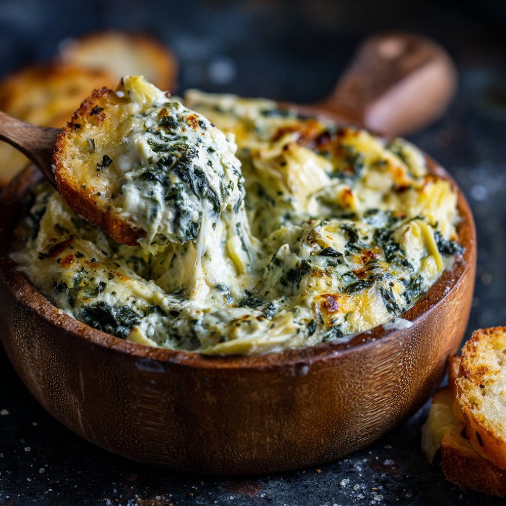Spinat-Artischocken-Hüttenkäse-Dip