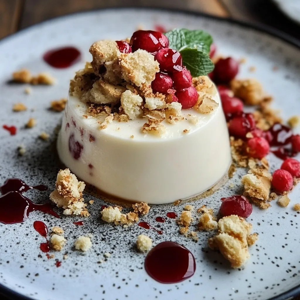 Panna Cotta mit Spekulatius-Crumble und Glühweinkirschen