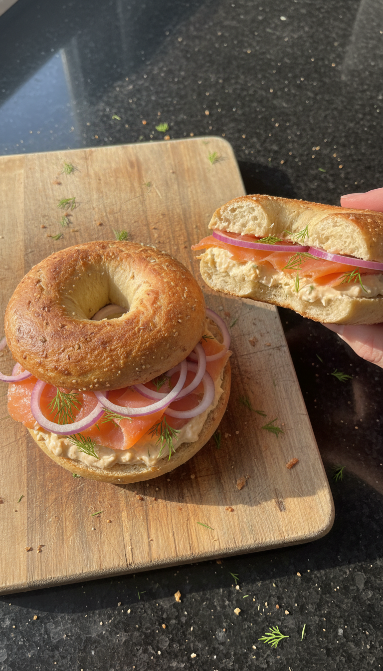Herzhafte Geräucherte Lachs Bagels​