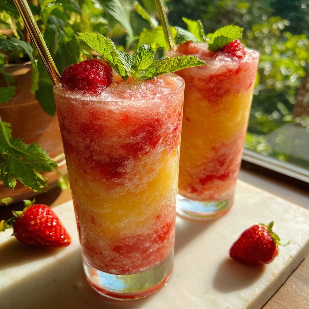 Erdbeer-Slush-Limonade-Cooler