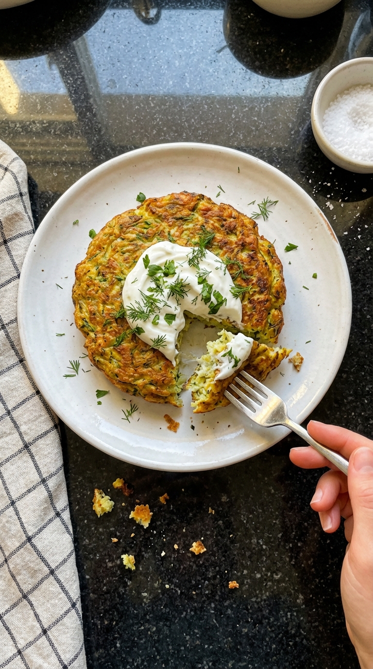 Zucchini Puffer mit Joghurt