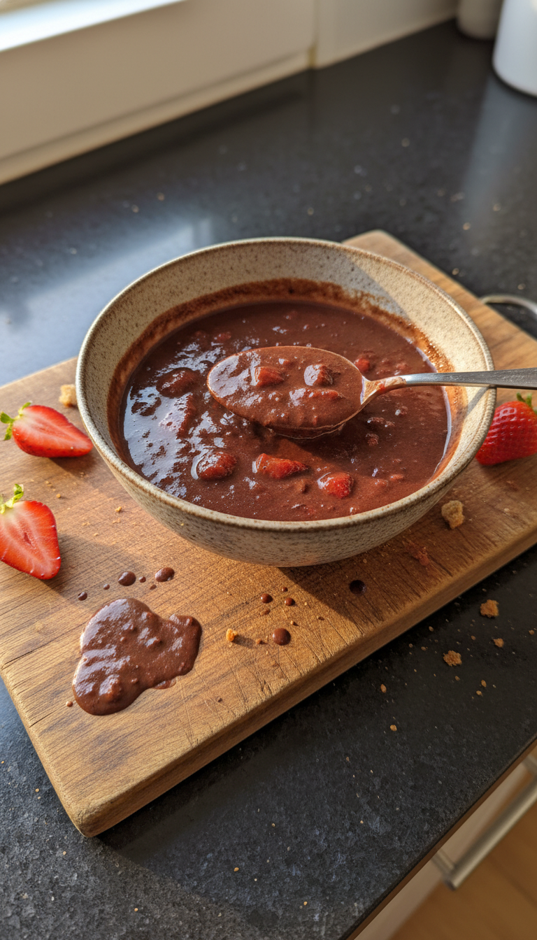 Gekühlte Schoko Erdbeer Suppe​