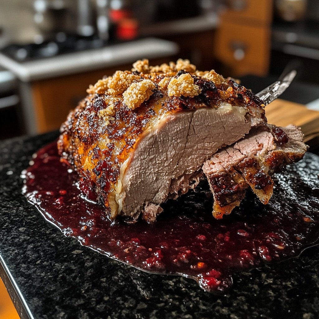 Weihnachtsbraten mit Rotweinsoß