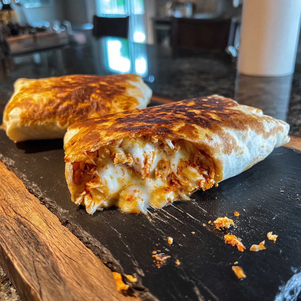 Buffalo Air Fryer Chicken Mozzarella Wrap