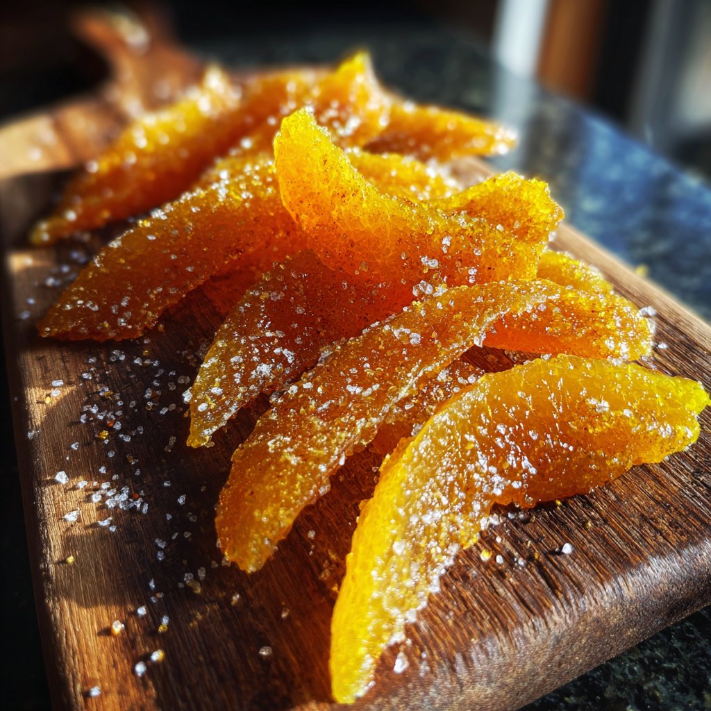 Zuckerhaltige Orangenschalen-Zitrusleckereien