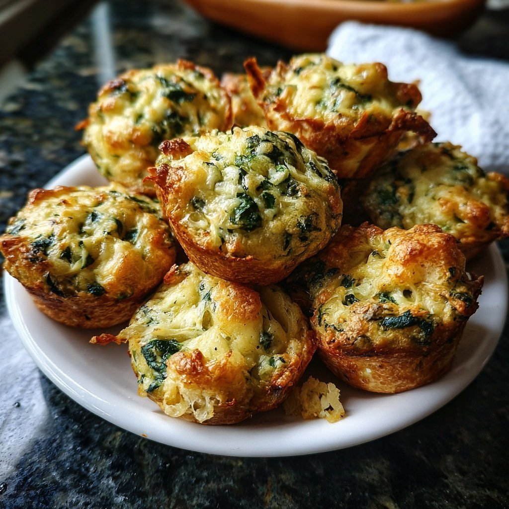 Herzhafte Spinat- und Käsebissen