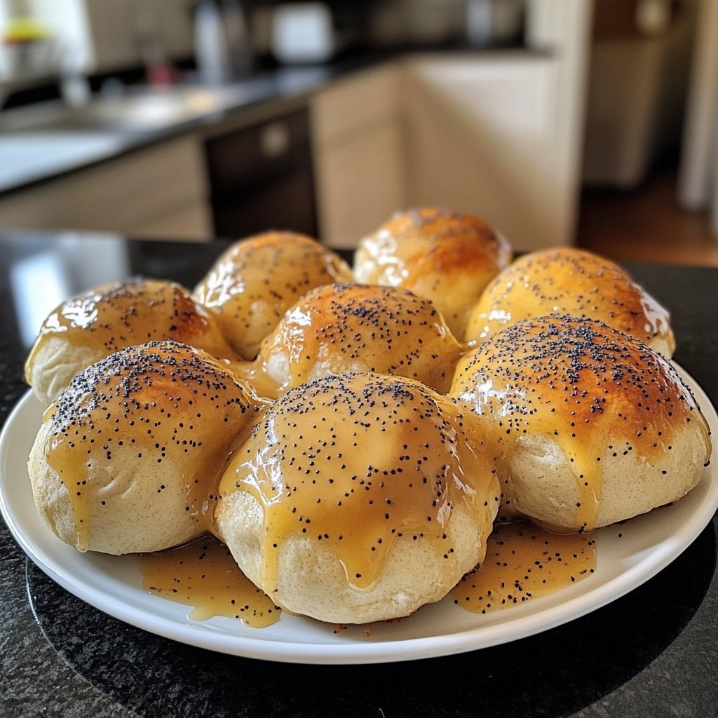 Germknödel mit Vanillesauce und Mohnzucker