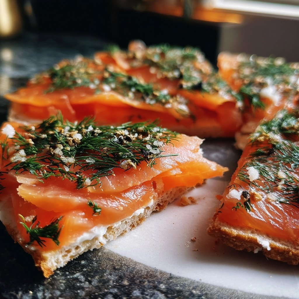 Geräucherter Lachs Häppchen mit Dill