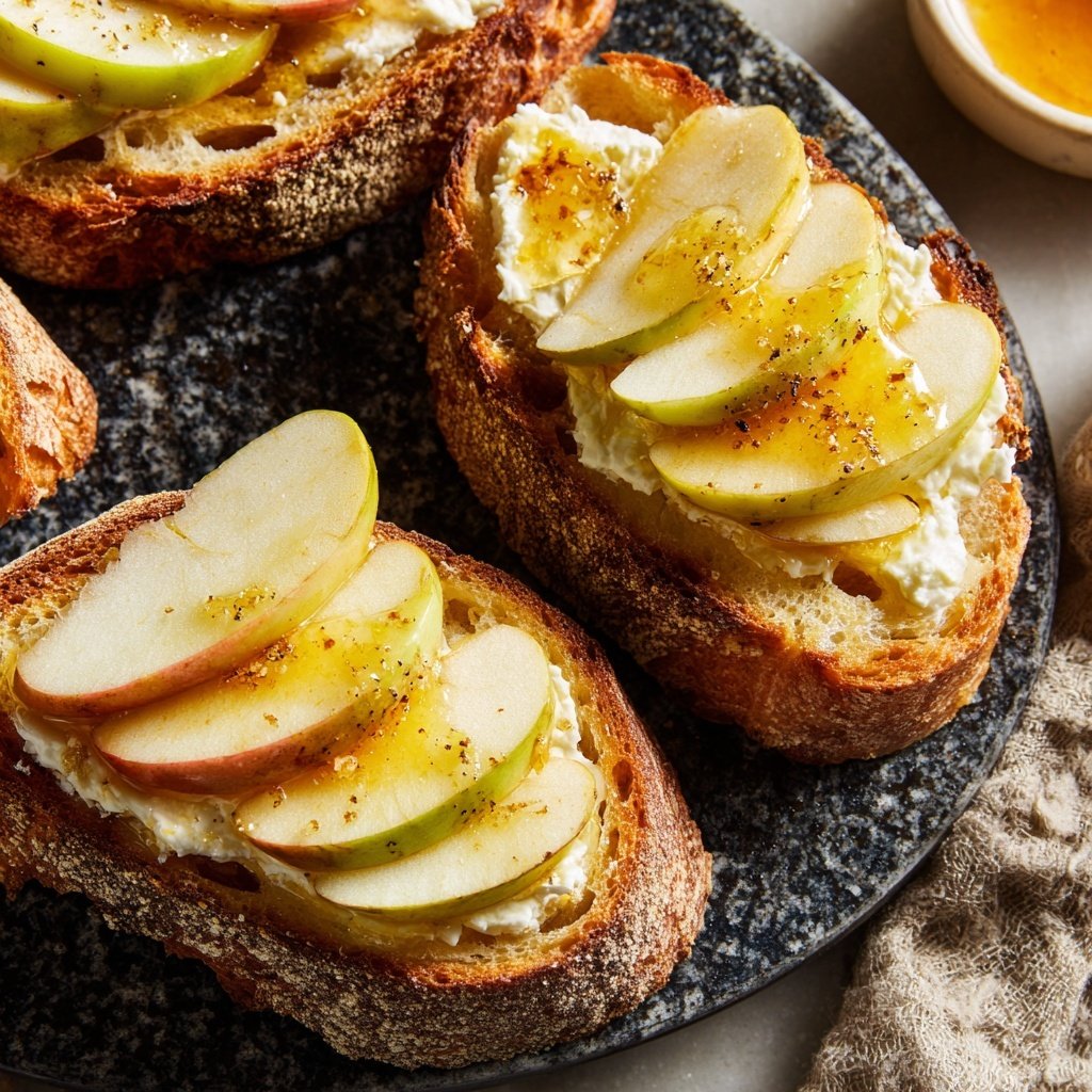 Brie Apfel Butter Crostini